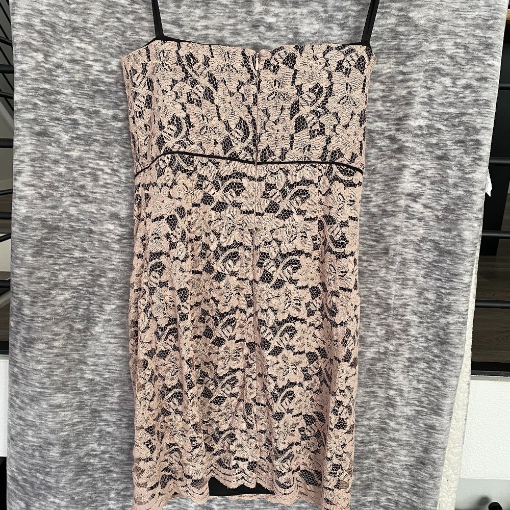 Black and Nude lace strapless dress